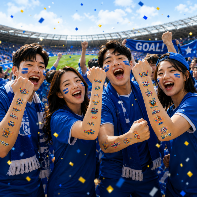 [싸더라] 월드컵 축구 응원 타투 스티커 대한민국 페이스 바디 응원스티커 12종세트