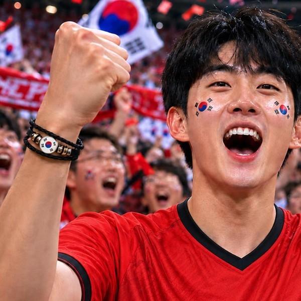 가죽 스트랩 팔찌 응원팔찌 대한민국 태극기 디자인 직관 월드컵 패션 브레이슬릿