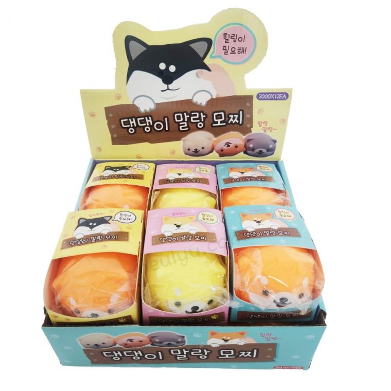 플유 댕댕이 말랑 모찌 한박스 12개입 말랑이 스퀴시 촉감 강아지