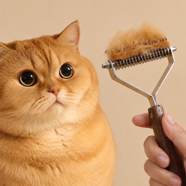 반려동물 털엉킴 방지빗 죽은털 제거에 효과적인 편안한 강아지 고양이 홈케어 브러시