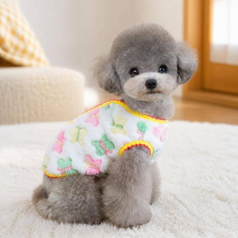 의류 펫 잠옷 강아지 나비 패턴 고양이 실내복 올인원 홈웨어