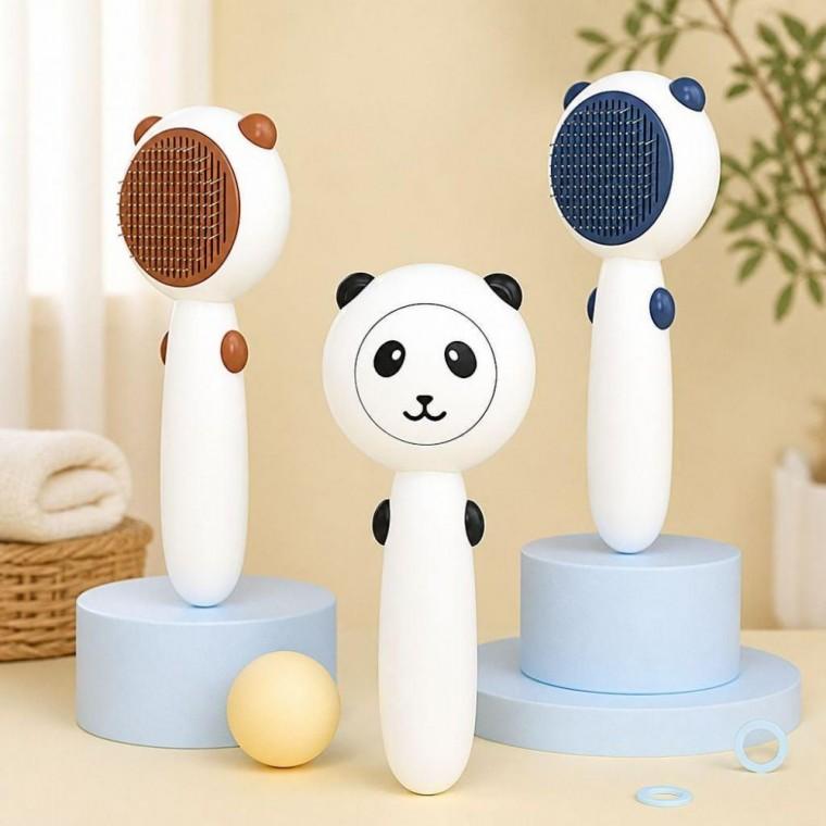 애견 팬더 간편한 슬리커 강아지 브러쉬 털제거빗 반려동물 미용 브러시