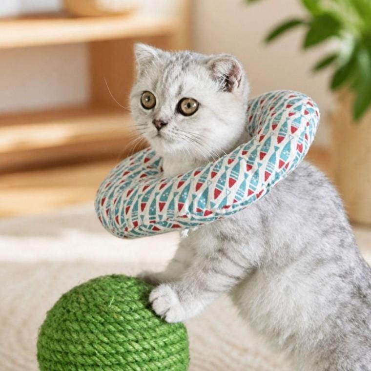 푹신한 100% 세련된 펫 쿠션 강아지 고양이 목보호대 넥카라