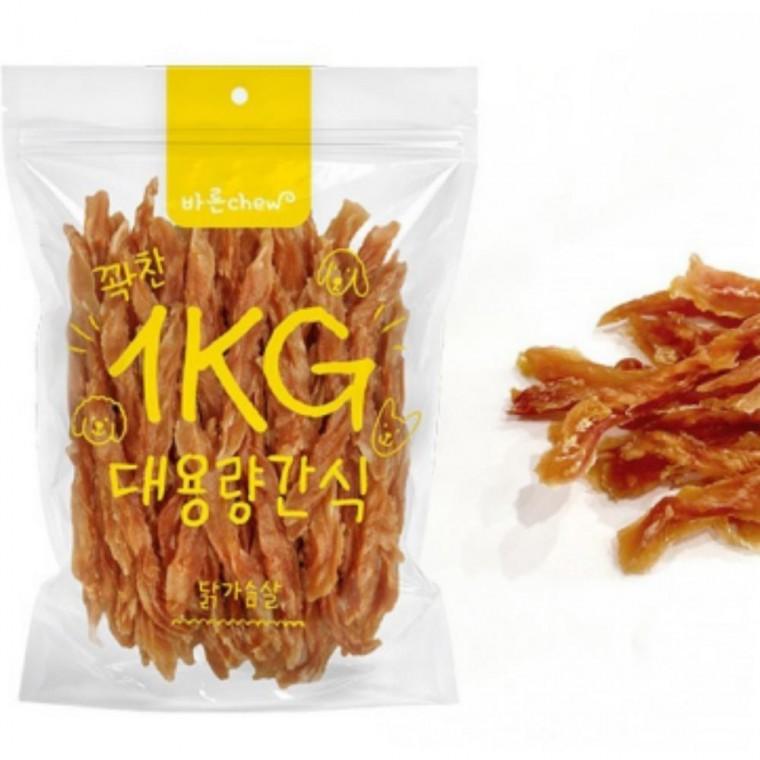 바른츄 닭가슴살 1kg 강아지 대용량 가성비 훈련용 애견 간식