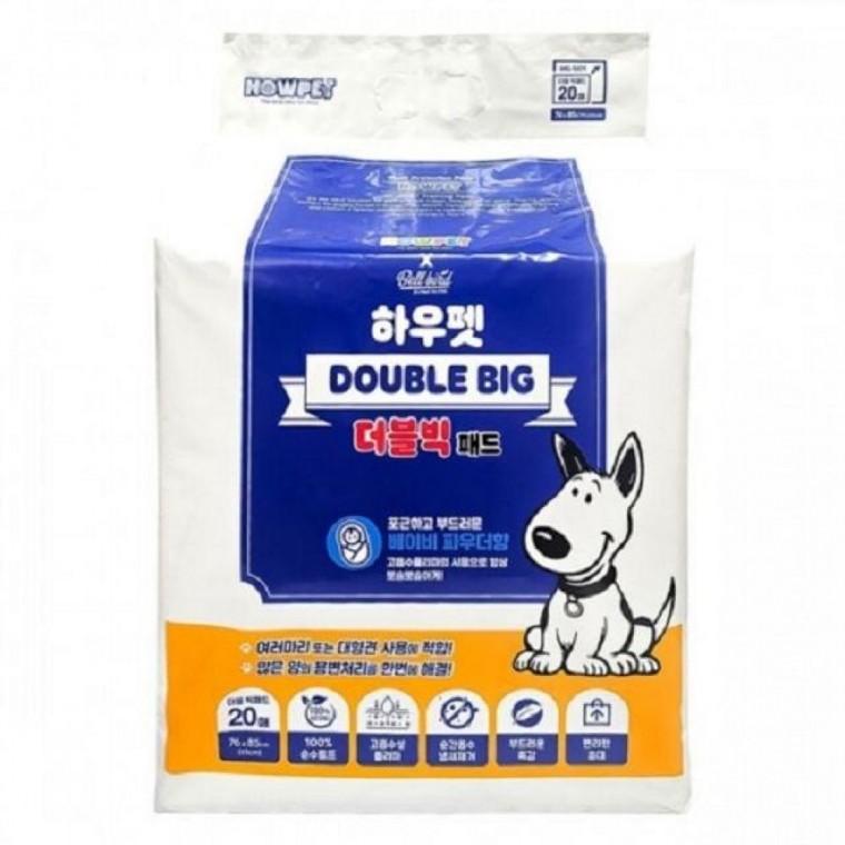 펫 데일리 애견 더블 빅패드 20매 가성비패드 쾌적한 배변처리 강아지 배변연습 애완견 욕실 패드 응가