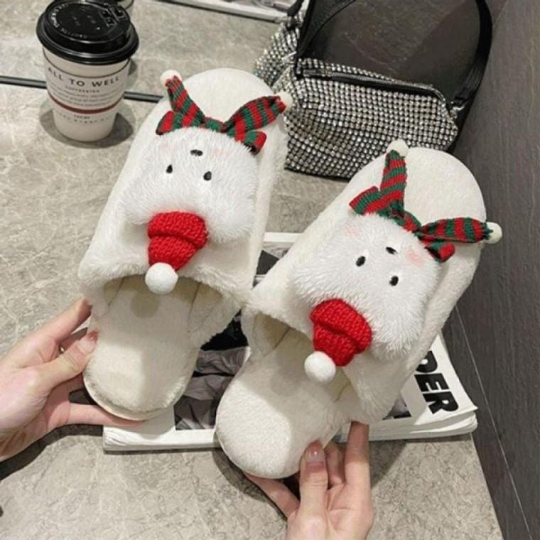 슬리퍼 강아지 모던한 빨간모자