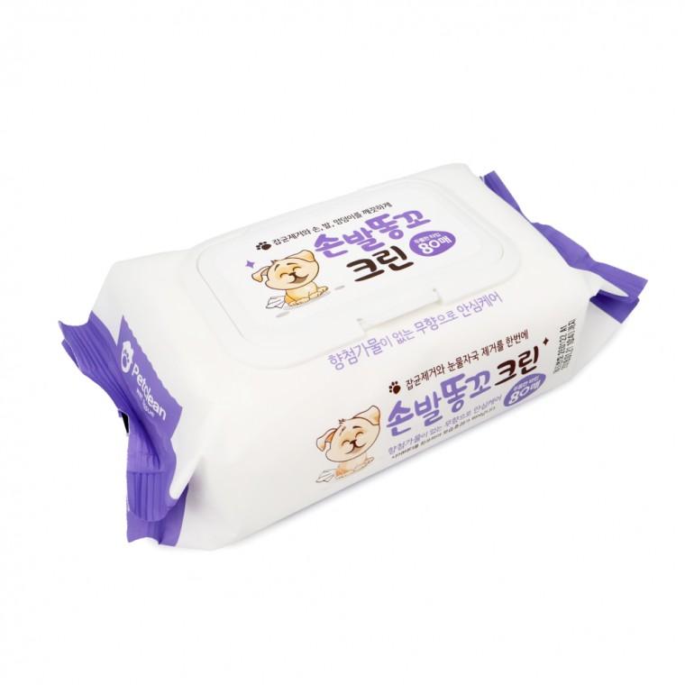 반려견전용 물티슈 손발닦기 엉덩이 닦기 물티슈 80매캡 강아지물티슈 반려동물물티슈
