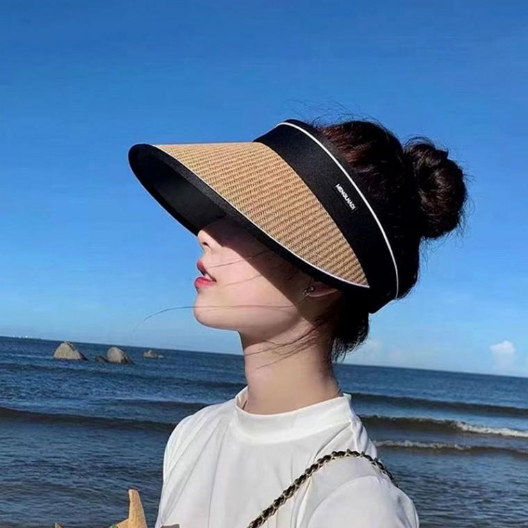 고급스러움에 휴대성을 더한 라탄 돌돌이모자 썬캡 여성 여름모자 자외선차단 모자