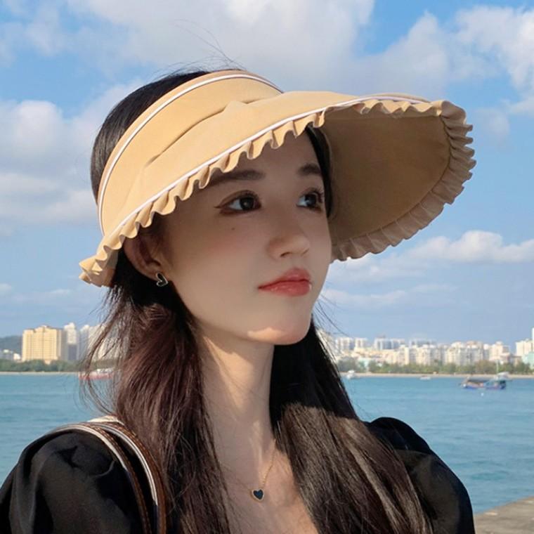 프릴리즈 와이드챙 썬캡 스트랩 자외선차단 여름모자