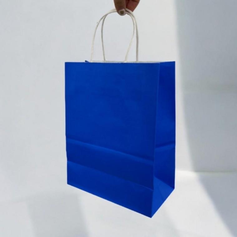21x26 블루 무지 종이 쇼핑백 선물용 종이가방 포장 쇼핑백 종이봉투 미니