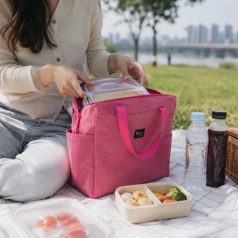 보냉가방 보온 도시락가방 방수 실버엠보 피크닉 캠핑 휴대용 멀티포켓