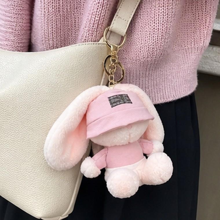 귀여운 토끼키링 버킷햇 봉제인형 가방고리 파스텔 소품장식 데일리