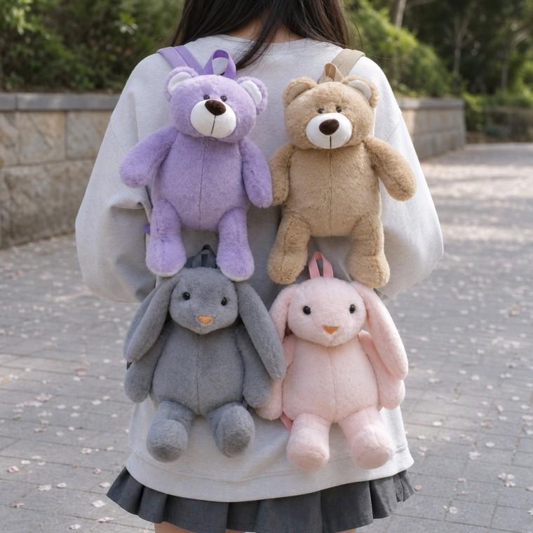 애착인형가방 귀여운 인형백팩 토끼곰 캐릭터 외출 나들이 소품 포인트