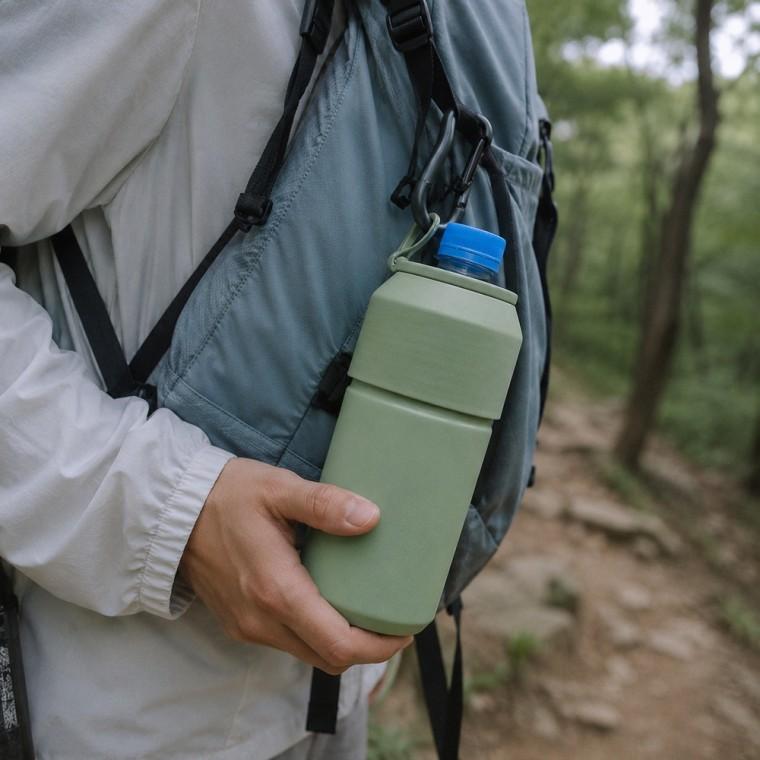 500ml 페트병 보냉홀더 진공단열 높이조절 가방걸이 휴대용 캠핑 등산용