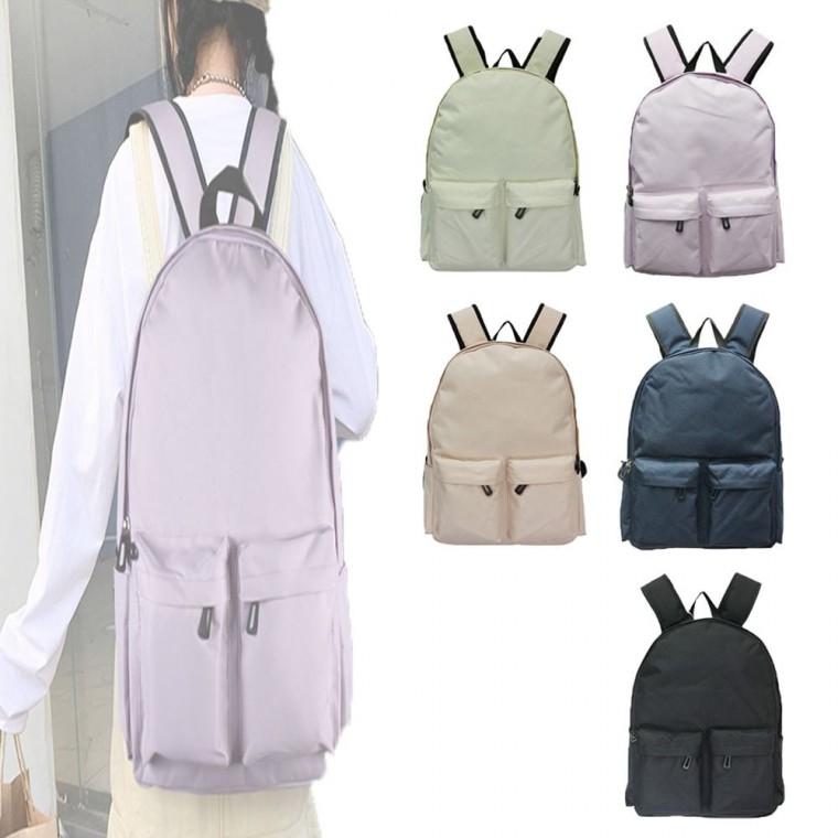 포켓 학생 데일리 공용 배색 가방 남녀 분리 백팩