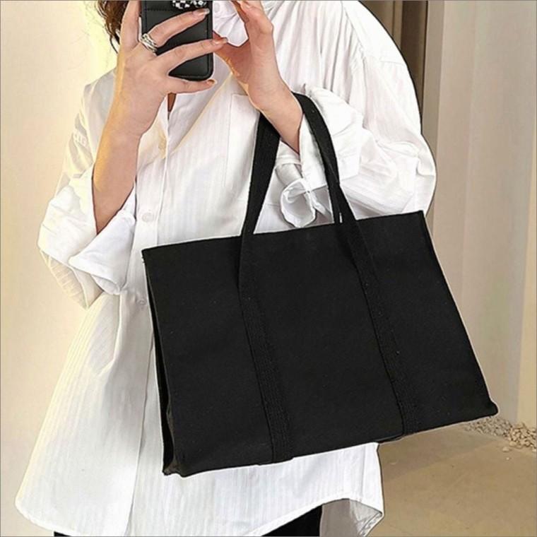 보부상 여성 수납력 좋은 배색 2색 무지 토트백 가방
