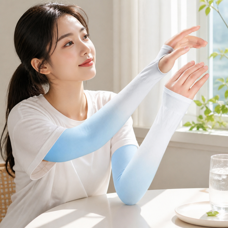 자외선 차단 쿨토시 1쌍 그라데이션 컬러 스포츠 팔토시