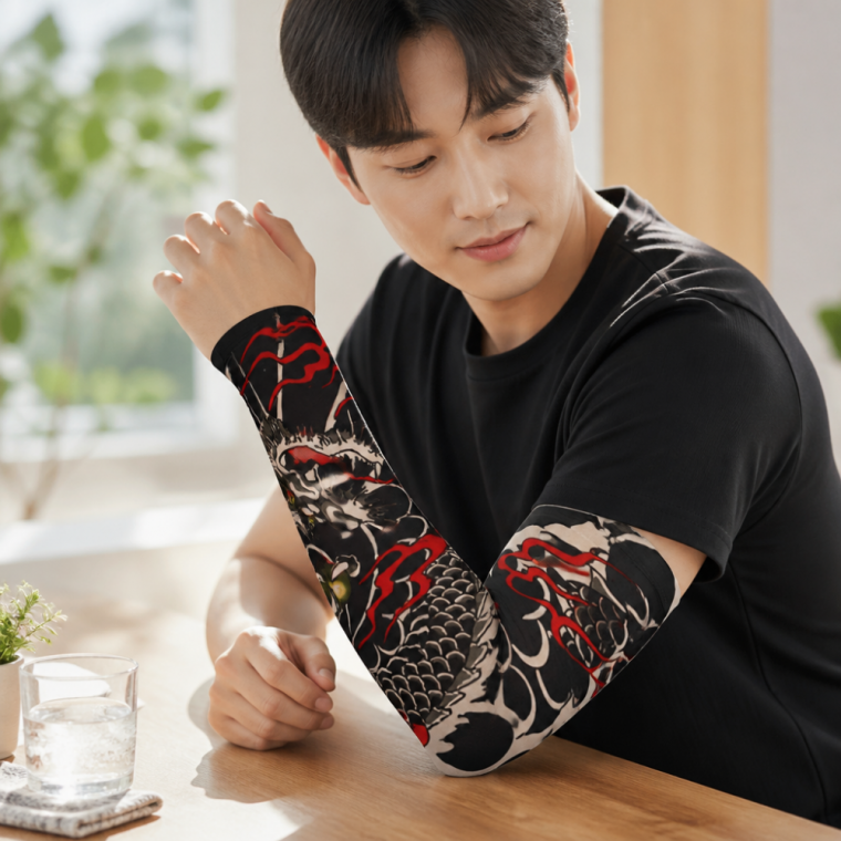 문신 디자인 쿨토시 자외선 차단 스포츠 팔토시 1P