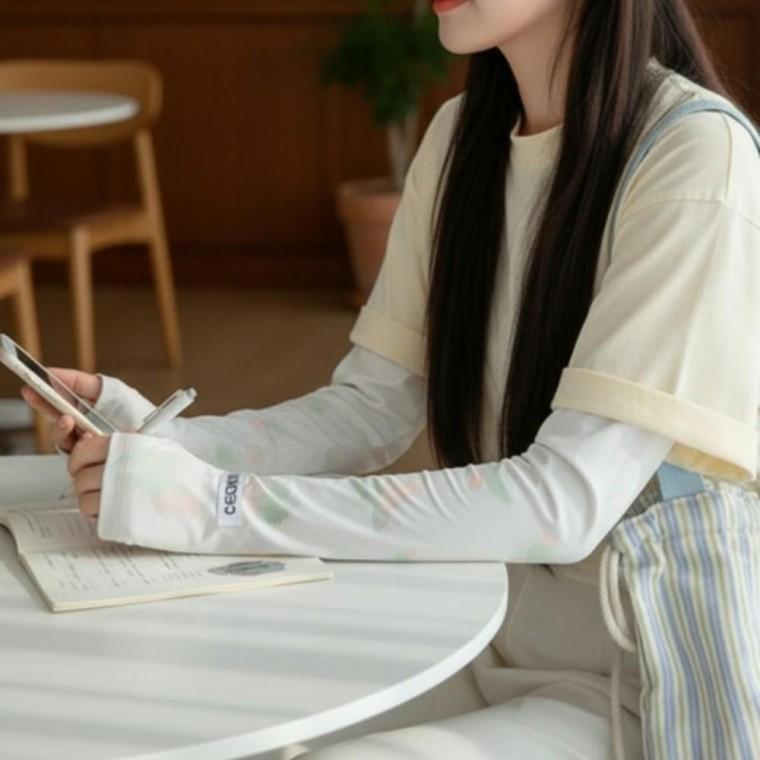 여성 나비패턴 썸머 쿨 아이스 팔토시 여름 자외선차단 쿨토시