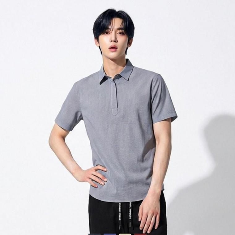 셔츠 남성 미니체크 카라넥 일상