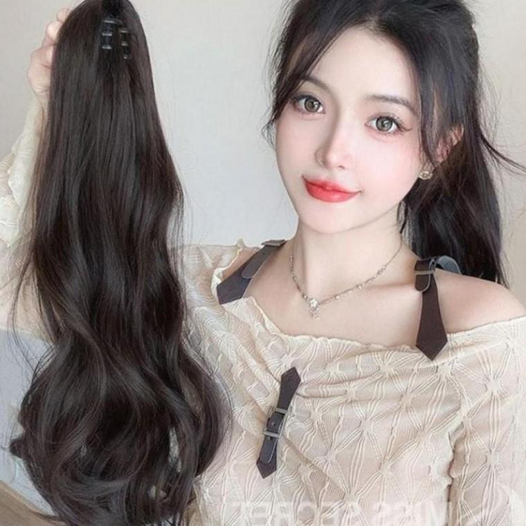 통가발 미니 실내용 볼륨 웨이브 가발집게핀 포니테일 풍성 붙임머리 업스타일 묶음머리 가발집게 가발