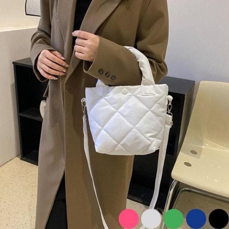 여성 가방 미니 데일리 마름모 퀄딩 토트 크로스백