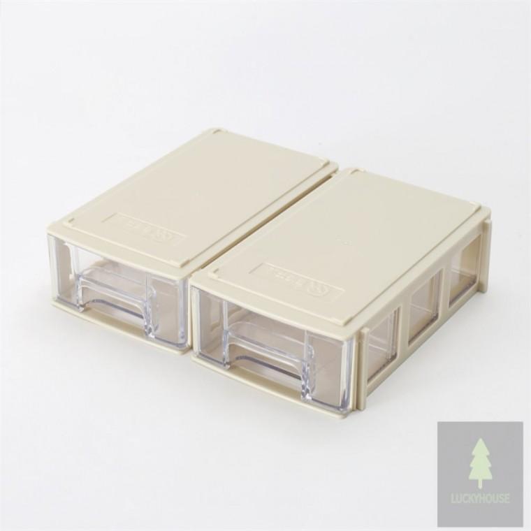 서랍식 수납함 2p세트8.5x4.5cm 베이지 미니정리서랍장 미니책상서랍 문구서랍