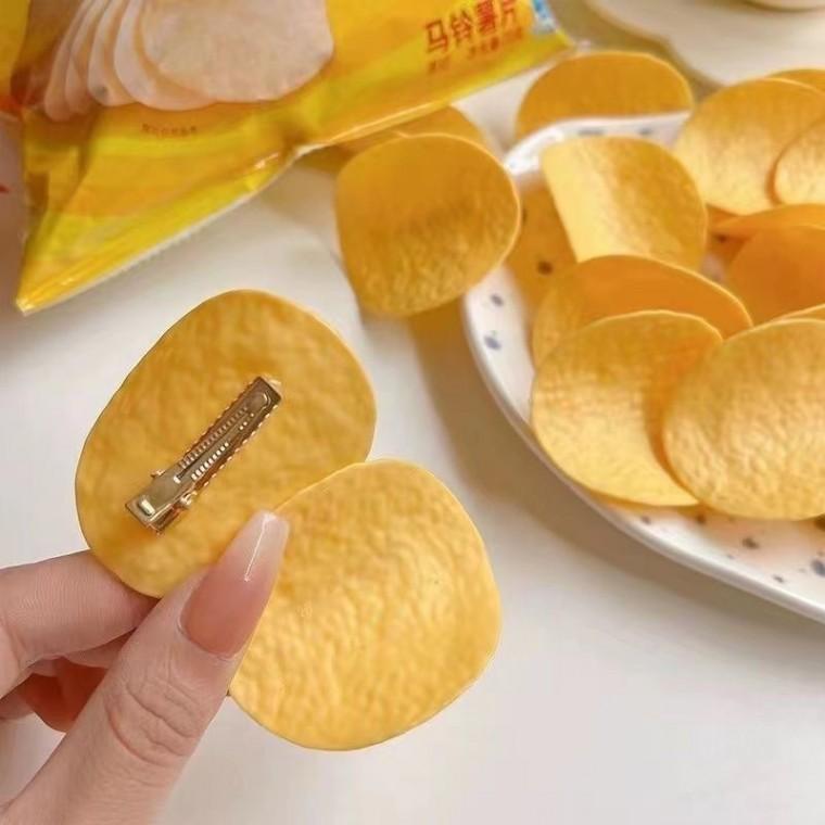 포테이토 감자칩 헤어 집게핀 미니핀 머리핀 삔 헤어악세사리 올림머리핀 머리집게 헤어클립