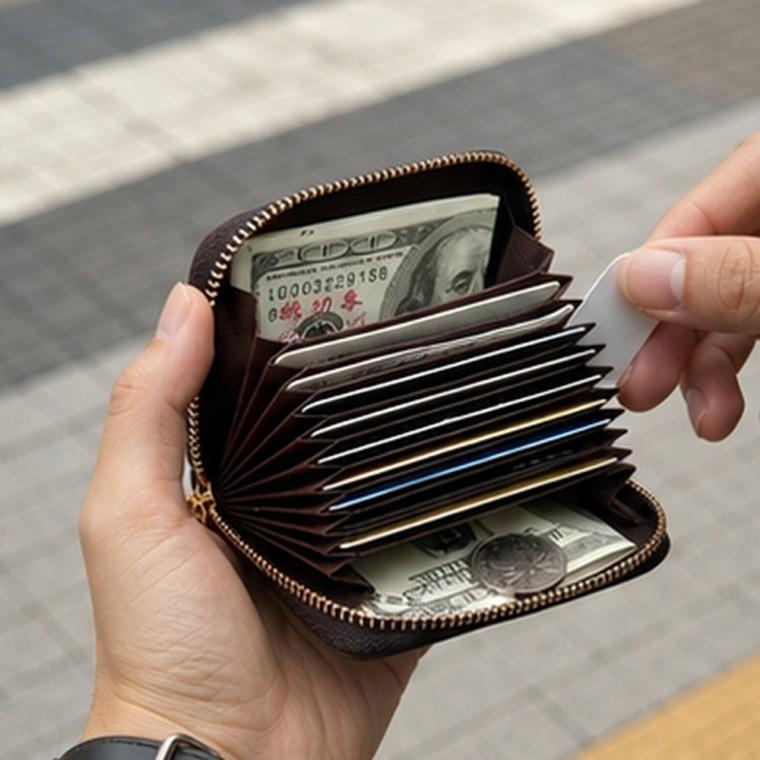 아코디언 수납 지퍼형 카드지갑 분리수납 미니월렛 데일리 휴대간편