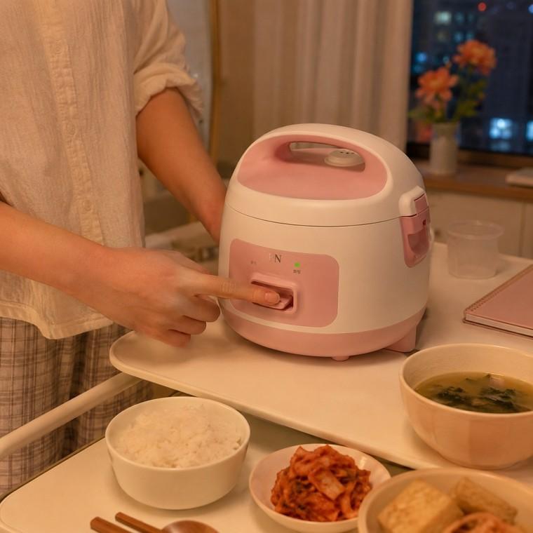 원터치 미니 전기밥솥 소가구용 3면 밀착 보온 24시간 보온 유지