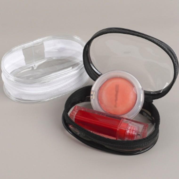 PVC 지퍼형 미니 타원형 투명 보관 파우치 세면도구파우치 PVC파우치