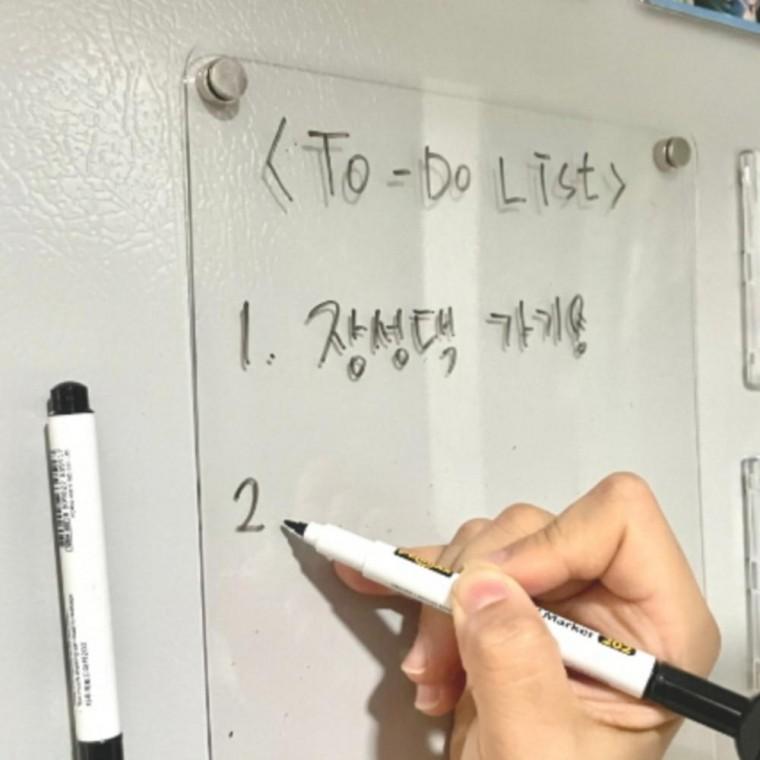 20x30 투명 냉장고 메모 자석 미니칠판 아크릴보드 냉장고보드 냉동실 목록 정리표 알림장 메모판