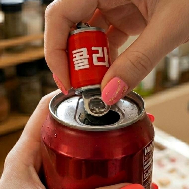 캔 오프너 키링 미니 병따개 캠핑 장비 액세서리 도구 열쇠고리 실용적인 스테인리스