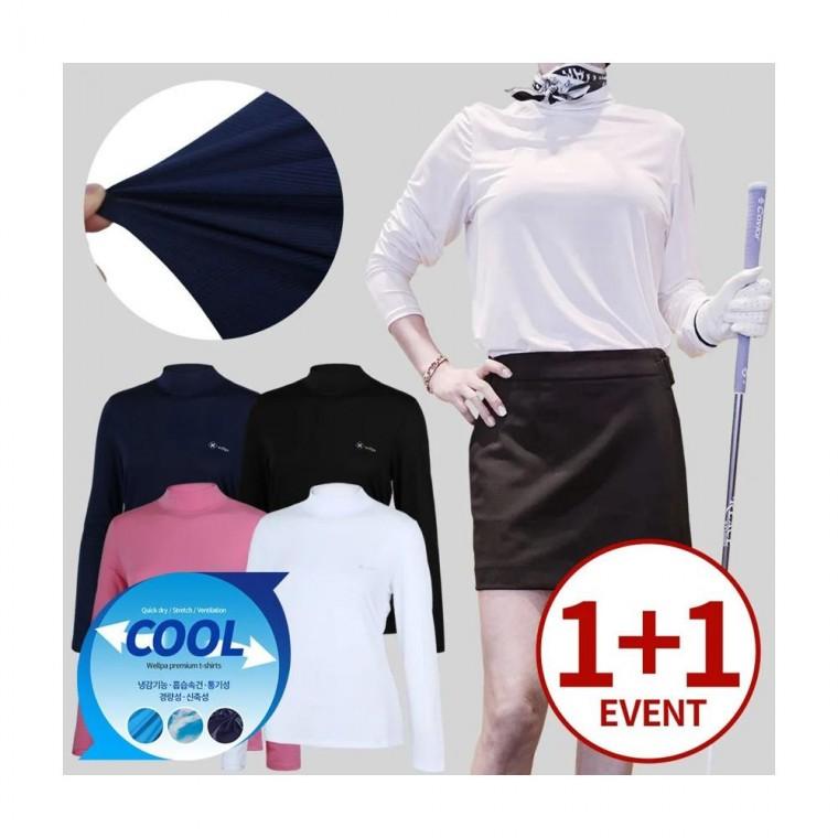 루미나D 냉감 여성 1+1 이너웨어 하이넥 베이스레이어 티셔츠