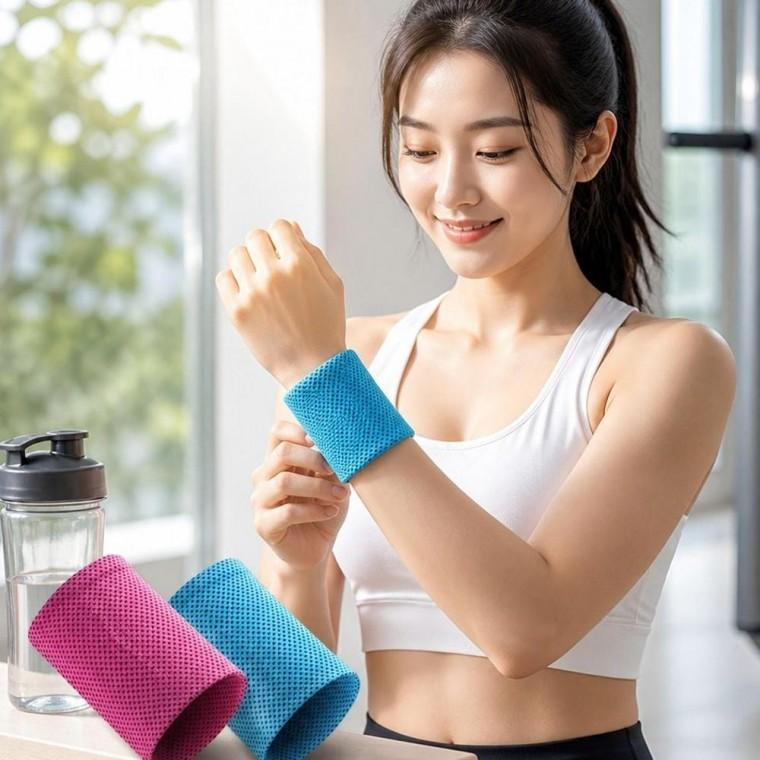 손목 쿨링 밴드 스포츠 냉감 보호대 타월형 손목아대 여름