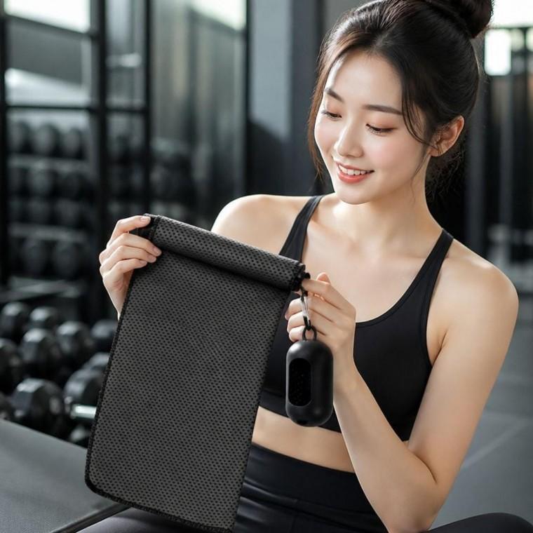 블랙 헬스 운동용 속건 타월 땀수건 스포츠 냉감 타올