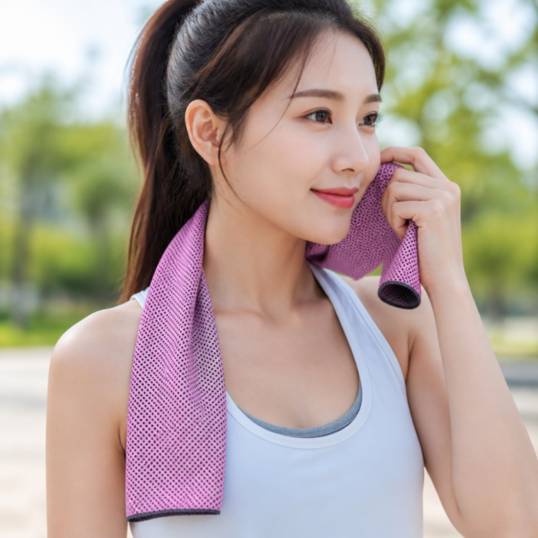 아이스 쿨타월 핑크 냉감 수건 기능성 타월 핑크색 스포츠용품