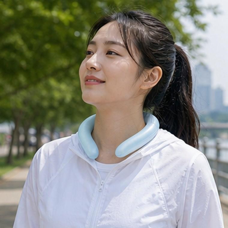 아이스넥쿨러 PCM 18도 자동냉각 여름 야외운동 목 전체 냉감 스카이