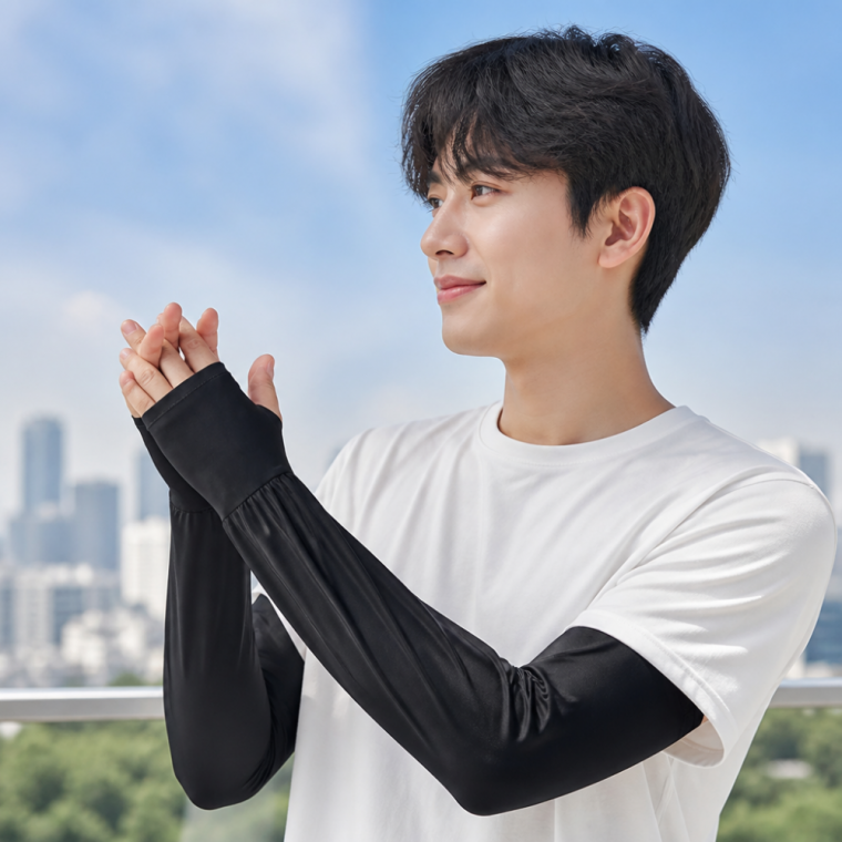 남녀공용 M사이즈 루즈핏 아이스 핸드커버 팔토시 냉감소재
