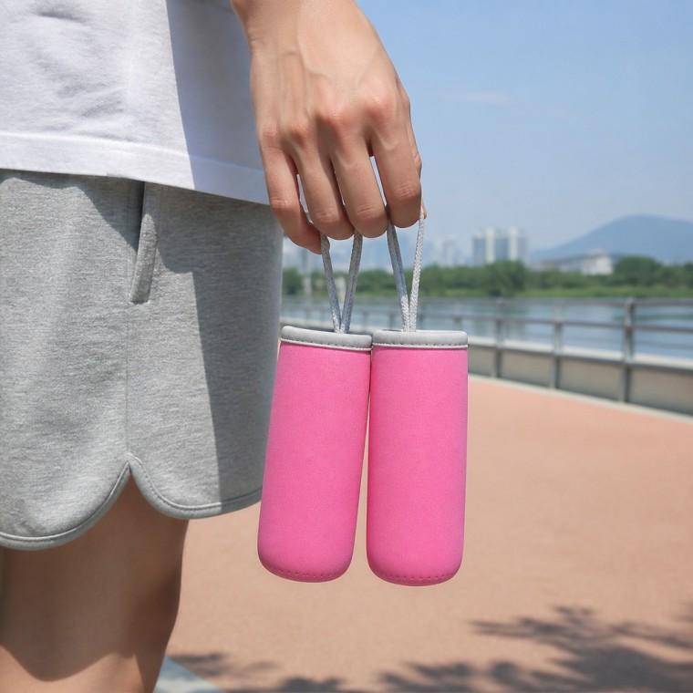 물병파우치 네오프렌 손잡이스트랩 280ml 2p세트 휴대용 보호 파우치