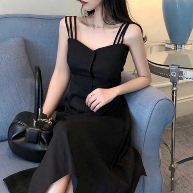 리조트룩 블랙 리조트 원피스 여자 여자원피스 여름 끈 나시 해외여행의류 해외 여행 룩
