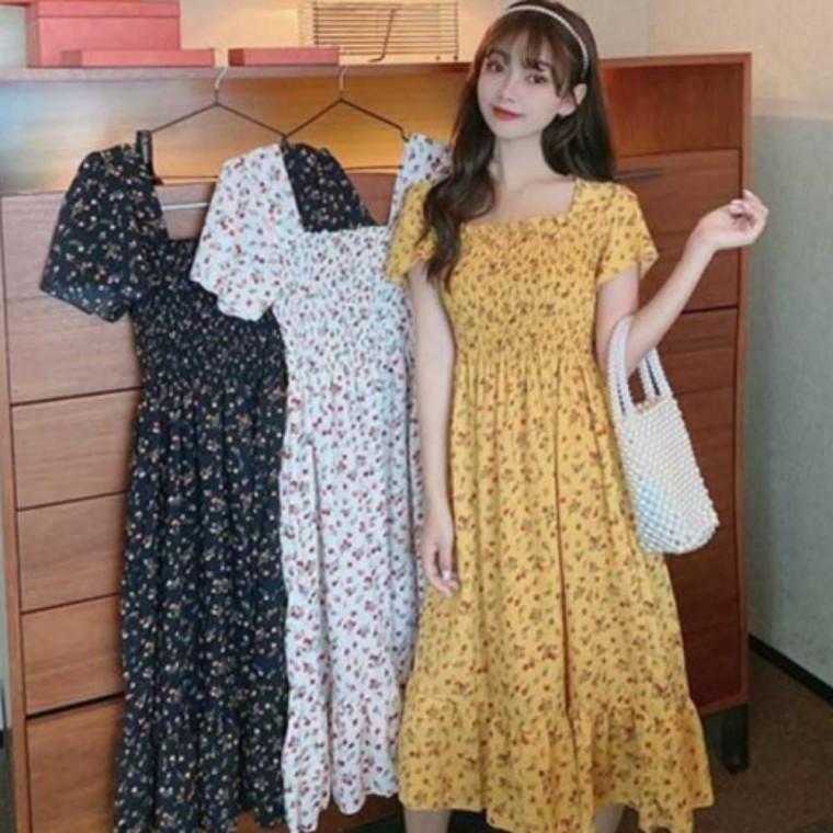 꽃무늬원피스 여자 꽃 무늬 밴딩원피스 여름 밴딩 룩 여름휴가룩 원피스 플라워 휴가 쉬폰
