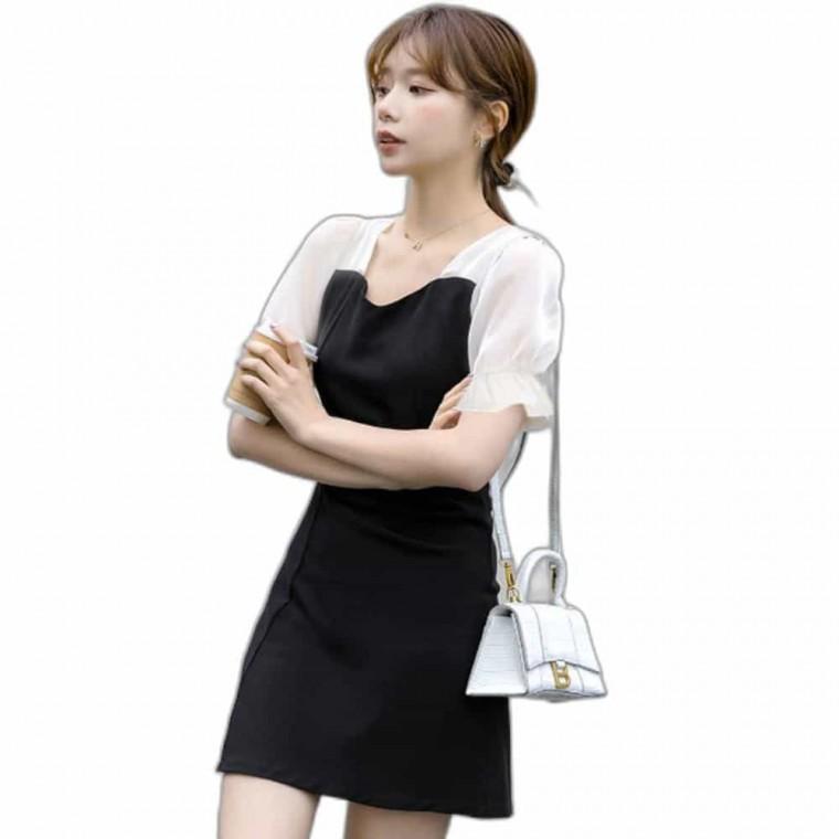 반팔 미니 원피스 정장원피스 상견례원피스 a라인원피스 검정원피스 짧은원피스