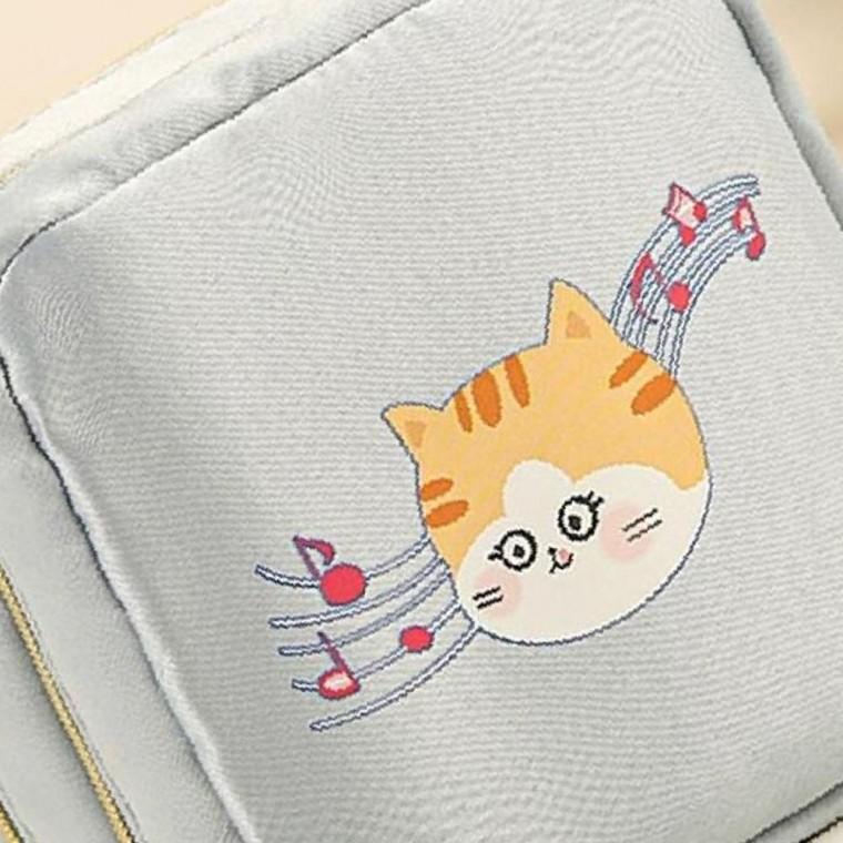생리대 화장품 지퍼 방수 귀여운 미니 파우치 그레이