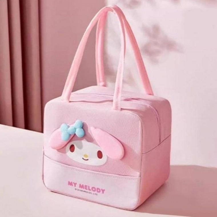 나라 도시락가방 캐릭터 얼굴 보냉백 가방 (마이멜로디) 런치백 도시락