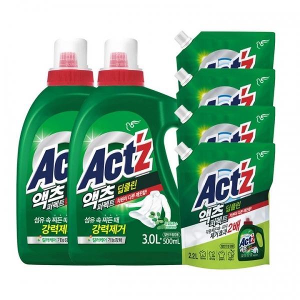 액츠 퍼펙트 액체 세탁세제 딥클린 3.5L x 2 + 2.2L x 4