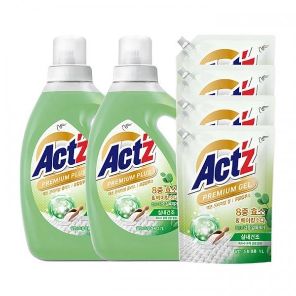 액츠 프리미엄 젤 세탁세제 유칼립투스 2.7L x 2 + 1L x 4