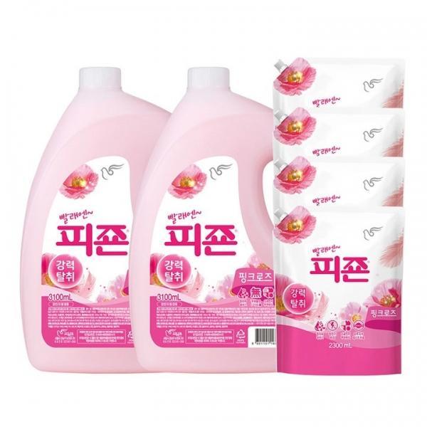 피죤 레귤러 섬유유연제 핑크로즈 3.1L x 2 + 2.3L x 4