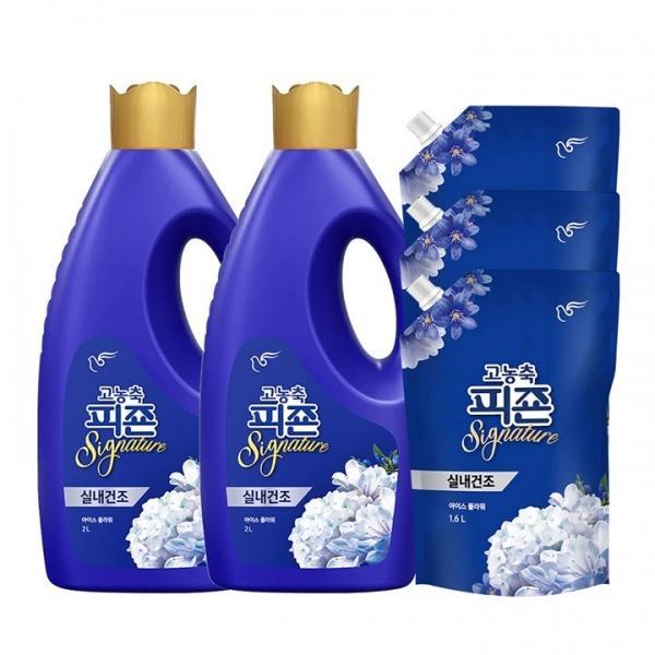 피죤 고농축 시그니처 섬유유연제 아이스플라워 2L x 2 + 1.6L x 3