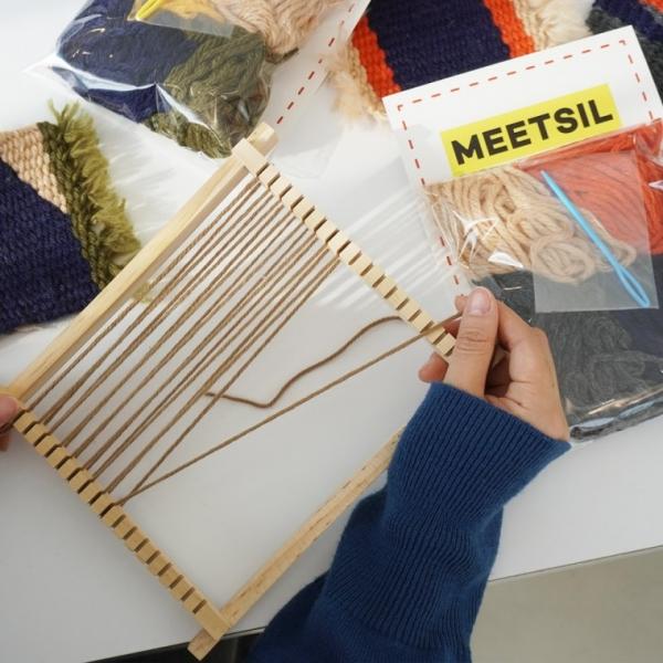 위빙 공예 키트 티코스터 만들기DIY 실 틀[MEETSIL 위빙틀 직조틀 핸드위빙 티 매트 코스터 소품 만들기 ]